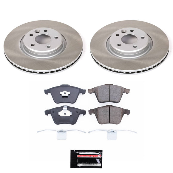 PowerStop Semi-Coated Rotor and Low-Dust Ceramic Brake Pad Kit