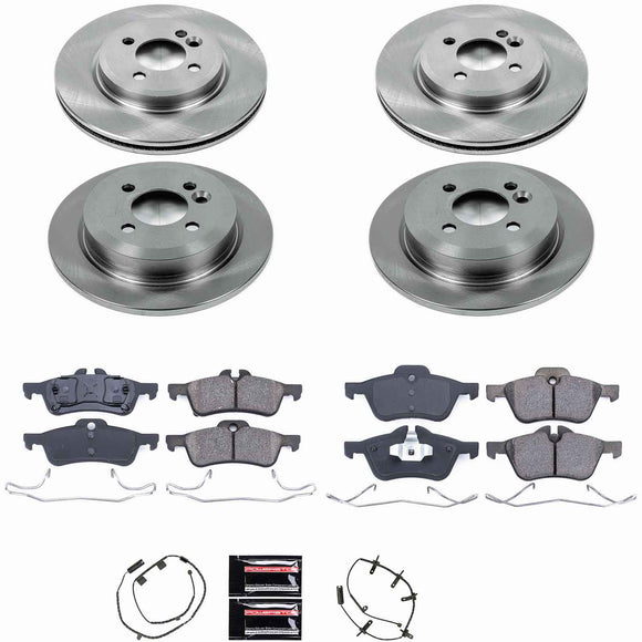PowerStop OE Stock Replacement Low-Dust Ceramic Brake Pad and Rotor Kit