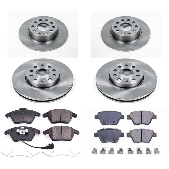 PowerStop OE Stock Replacement Low-Dust Ceramic Brake Pad and Rotor Kit