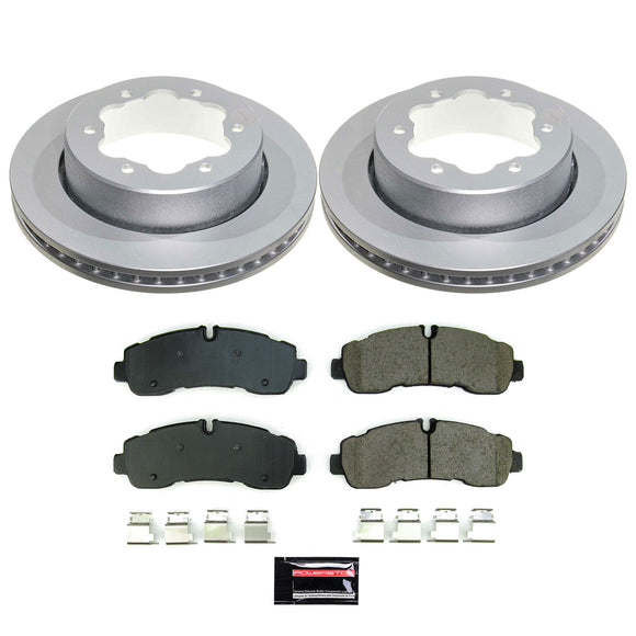 PowerStop Genuine Geomet Coated Rotor and Low-Dust Ceramic Brake Pad Kit