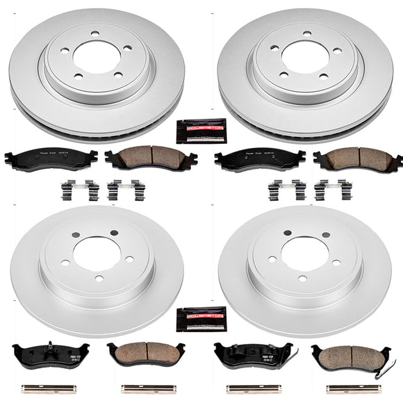 PowerStop Genuine Geomet Coated Rotor and Low-Dust Ceramic Brake Pad Kit