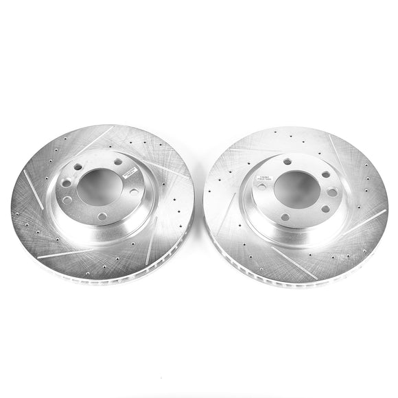 PowerStop Evolution Drilled Slotted Rotors Pair Front For Porsche Cayenne