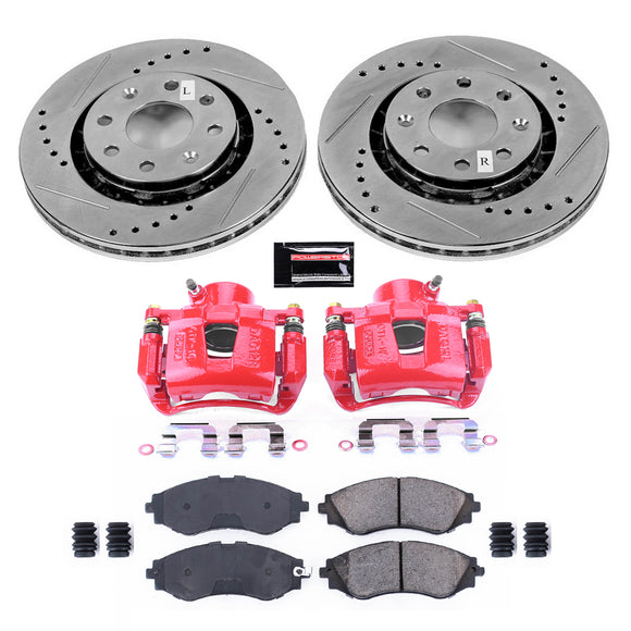 PowerStop Z23 Daily Driver Carbon-Fiber Ceramic Pads Drilled & Slotted Rotor & C