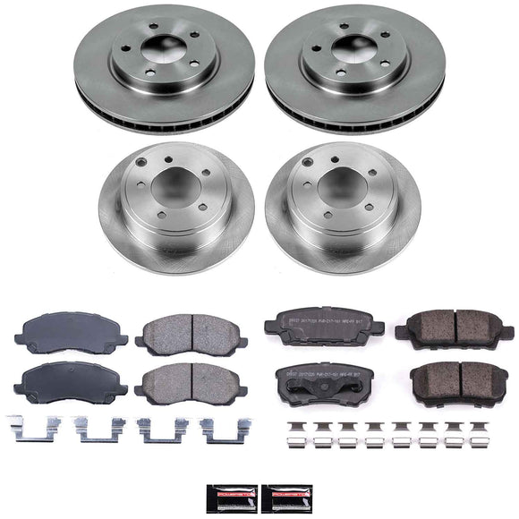 PowerStop OE Stock Replacement Low-Dust Ceramic Brake Pad and Rotor Kit
