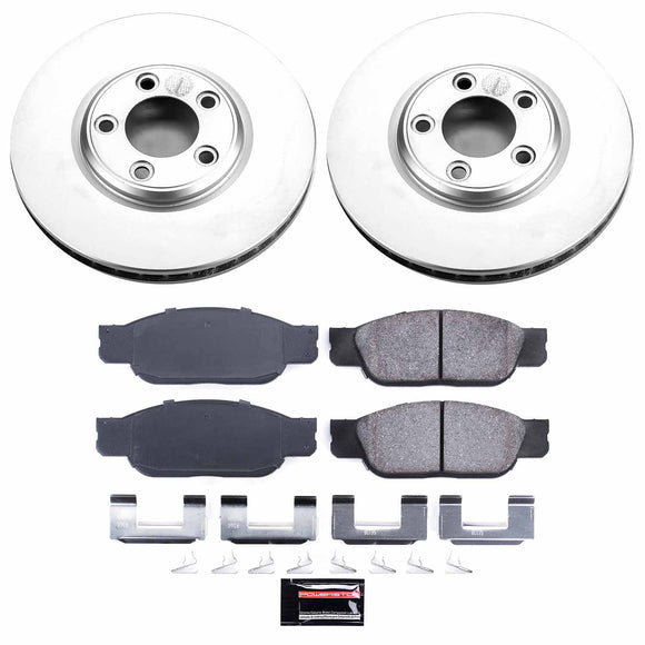 PowerStop Genuine Geomet Coated Rotor and Low-Dust Ceramic Brake Pad Kit