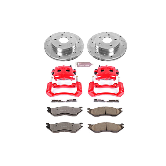 PowerStop Z36 Truck and SUV Ceramic Brake Pad, Drilled & Slotted Rotor, and Cali
