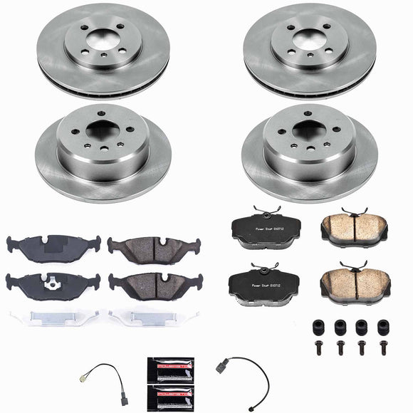 PowerStop OE Stock Replacement Low-Dust Ceramic Brake Pad and Rotor Kit
