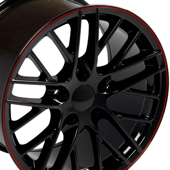 18" Replica Wheel CV08A Fits Chevrolet Corvette - C6 ZR1 Rim 18x10.5 Redline
