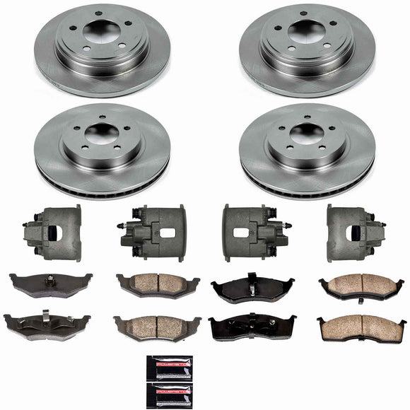 PowerStop OE Stock Replacement Low-Dust Ceramic Brake Pad, Rotor and Caliper Kit