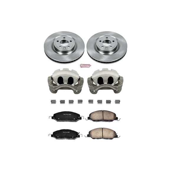 PowerStop OE Stock Replacement Low-Dust Ceramic Brake Pad, Rotor and Caliper Kit