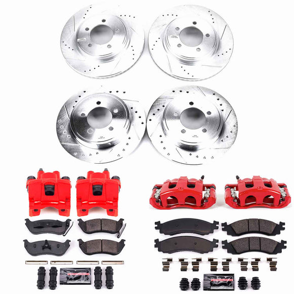 PowerStop Z23 Daily Driver Carbon-Fiber Ceramic Pads Drilled & Slotted Rotor & C