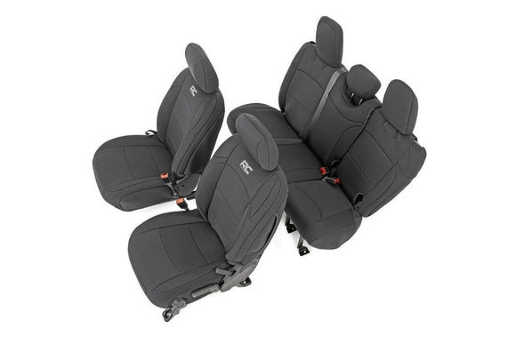Rough Country Seat Covers Front and Rear w Armrest For Jeep Wrangler JL 18-23