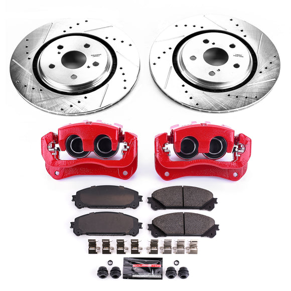 PowerStop Z23 Daily Driver Carbon-Fiber Ceramic Pads Drilled & Slotted Rotor & C