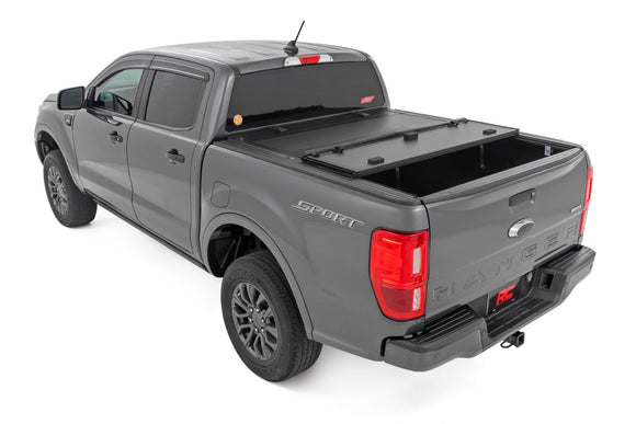 Rough Country Hard Tri-Fold Flip Up Bed Cover 5' Bed For Ford Ranger 2-4WD 19-23