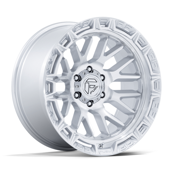 20x10 Fuel Off-Road FC890 Rail Gloss Silver W/ Machined Face 6x139.7 ET-18 Wheel