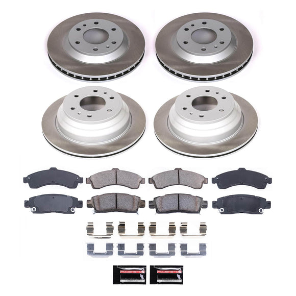PowerStop Semi-Coated Rotor and Low-Dust Ceramic Brake Pad Kit
