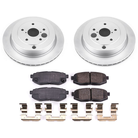 PowerStop Genuine Geomet Coated Rotor and Low-Dust Ceramic Brake Pad Kit