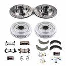 PowerStop Z36 Ceramic Brake Pads with Drilled Slotted Rotors and Drum Shoe Kit