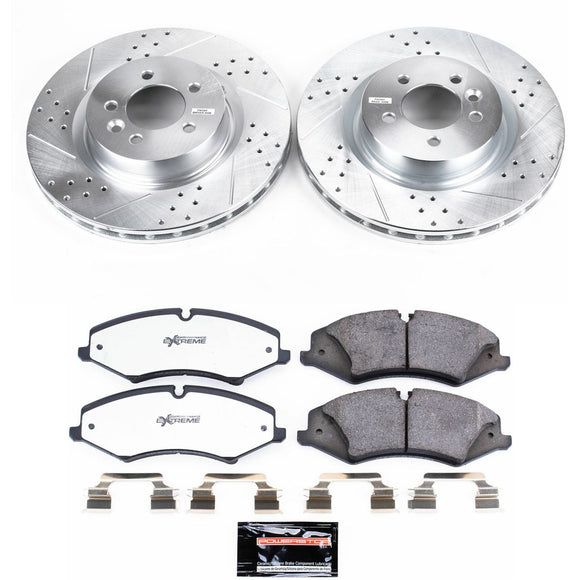 PowerStop Z36 Carbon-Fiber Ceramic Brake Pad with Drilled and Slotted Rotor Kit