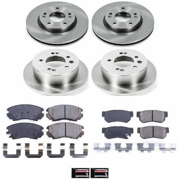PowerStop OE Stock Replacement Low-Dust Ceramic Brake Pad and Rotor Kit