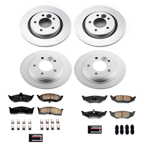 PowerStop Genuine Geomet Coated Rotor and Low-Dust Ceramic Brake Pad Kit