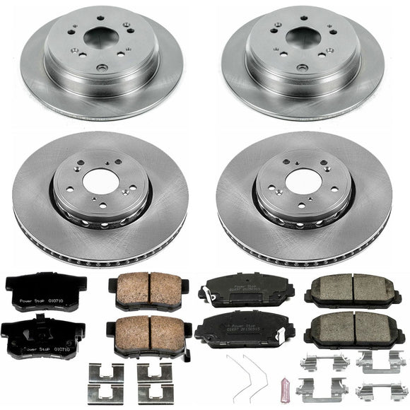 PowerStop OE Stock Replacement Low-Dust Ceramic Brake Pad and Rotor Kit