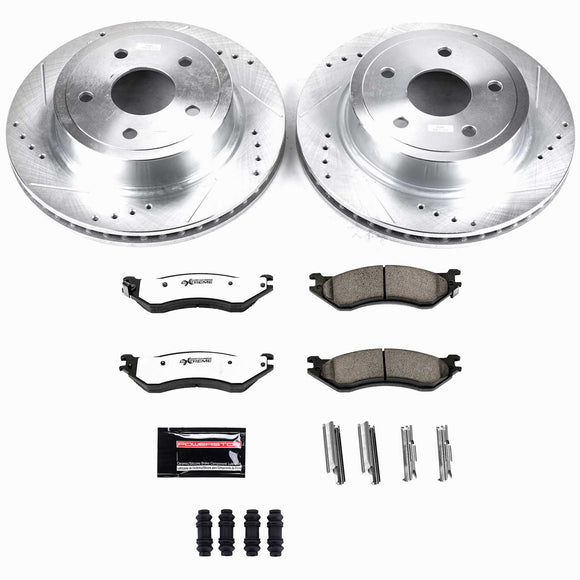 PowerStop Z36 Carbon-Fiber Ceramic Brake Pad with Drilled and Slotted Rotor Kit