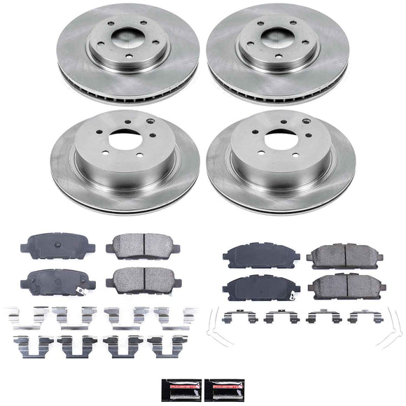 PowerStop OE Stock Replacement Low-Dust Ceramic Brake Pad and Rotor Kit