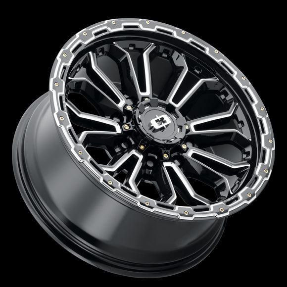 17x9 Vision 405 Korupt Gloss Black Milled Spoke Wheel 8x165.1 ET-12 CB125.2
