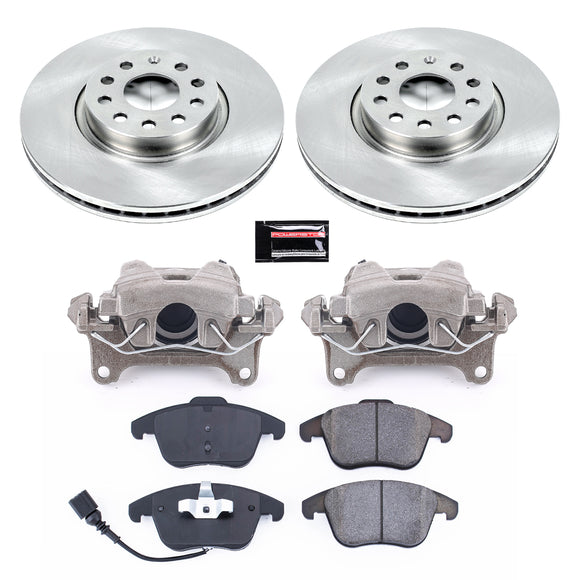 PowerStop OE Stock Replacement Low-Dust Ceramic Brake Pad, Rotor and Caliper Kit