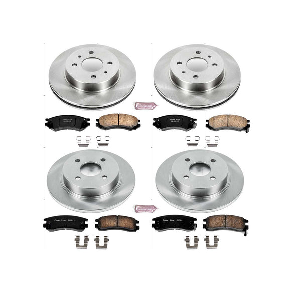 PowerStop OE Stock Replacement Low-Dust Ceramic Brake Pad and Rotor Kit
