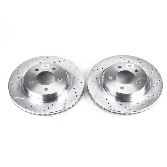 PowerStop Evolution Drilled Slotted Rotors Pair Front For Chrysler Concorde