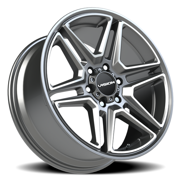 20x9 Vision 476 Wedge Gun Metal Machined Face Wheel 6x139.7 ET30 CB78.1