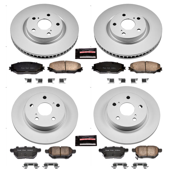 PowerStop Genuine Geomet Coated Rotor and Low-Dust Ceramic Brake Pad Kit