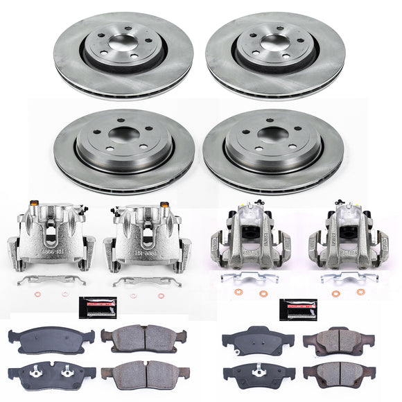 PowerStop OE Stock Replacement Low-Dust Ceramic Brake Pad, Rotor and Caliper Kit
