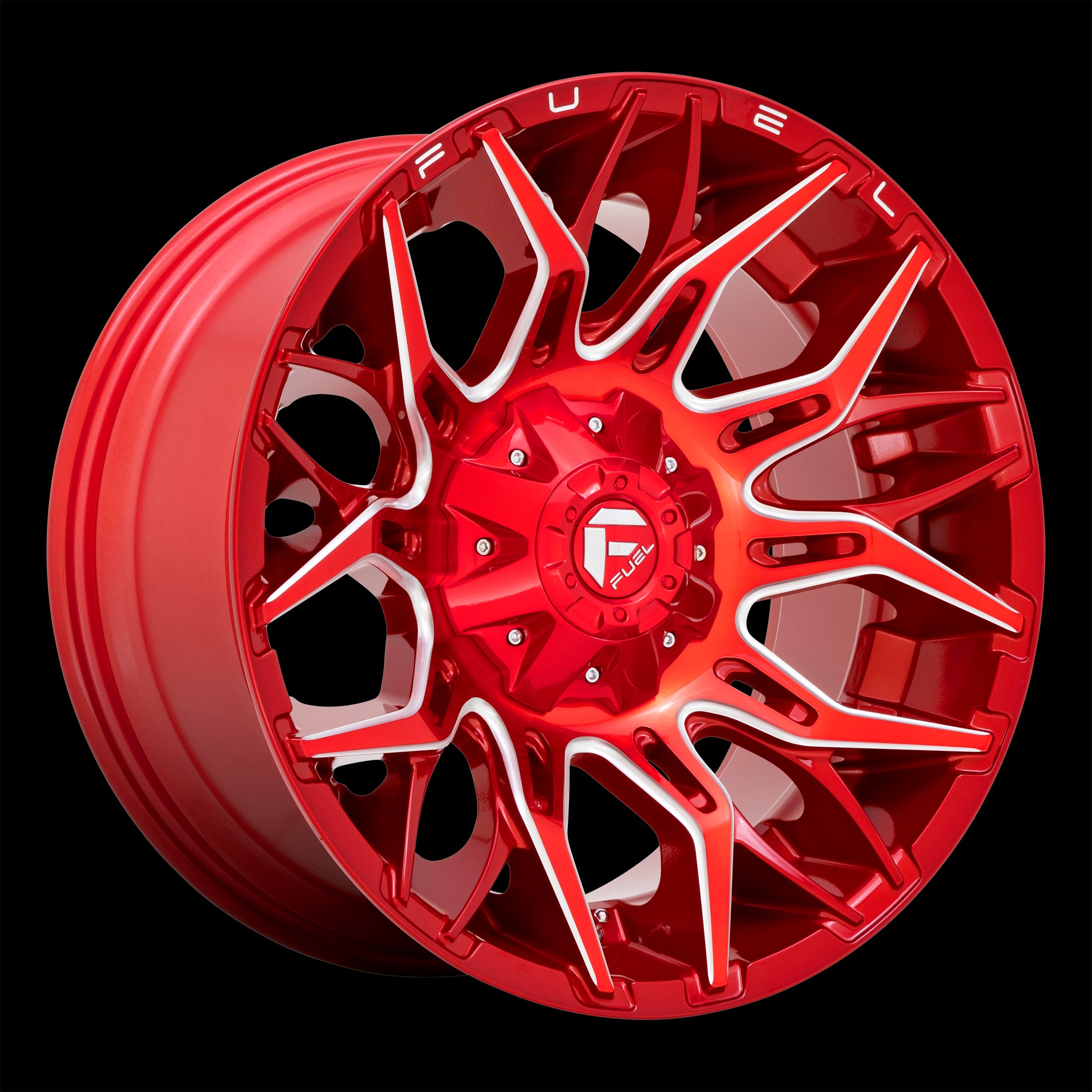 22X12 Fuel D771 TWITCH Candy Red Milled 5X114.3/5X127 ET-44 wheel/rim