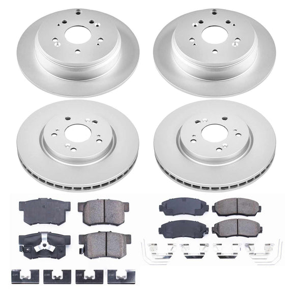 PowerStop Genuine Geomet Coated Rotor and Low-Dust Ceramic Brake Pad Kit