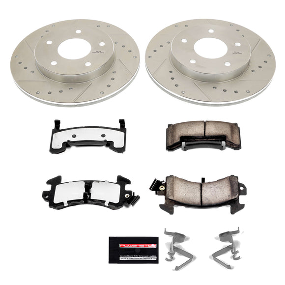 PowerStop Z36 Carbon-Fiber Ceramic Brake Pad with Drilled and Slotted Rotor Kit