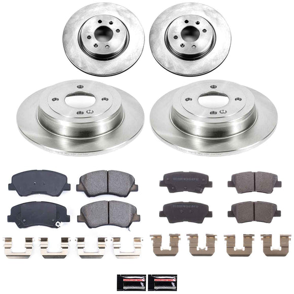 PowerStop OE Stock Replacement Low-Dust Ceramic Brake Pad and Rotor Kit