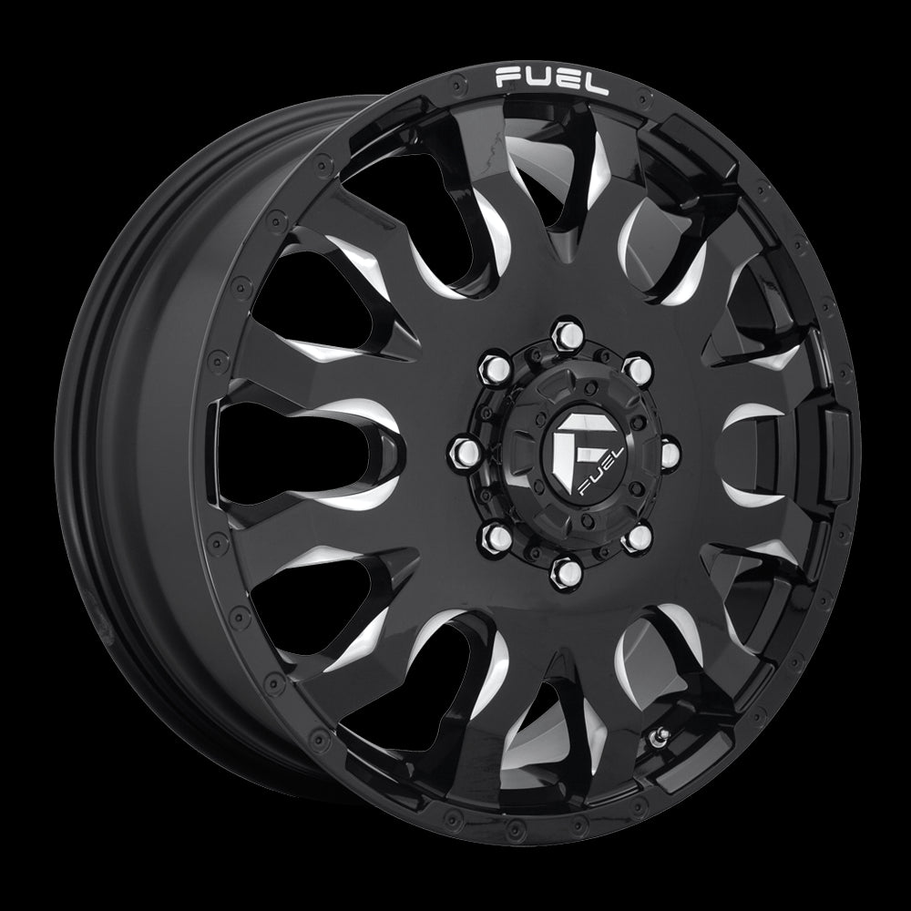 20X8.25 Fuel D673 Blitz Gloss Black Milled 8X210 ET105 wheel/rim