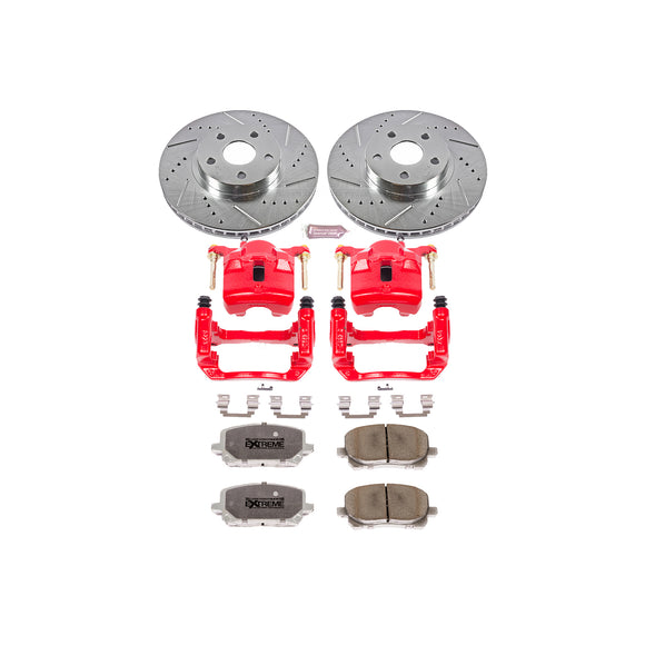 PowerStop Z26 Street Performance Ceramic Brake Pad, Drilled Slotted Rotor, and C
