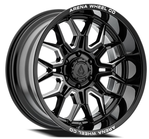 20x10 Arena Wheel Violator Gloss Black And Milled Wheel 6x139.7 ET-18 CB106.1