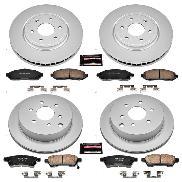 PowerStop Genuine Geomet Coated Rotor and Low-Dust Ceramic Brake Pad Kit