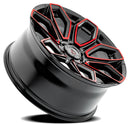 20x10 Arena Wheel Cobra Glossy Black Machine  Red Tint 6x139.7 ET-18 CB106.1