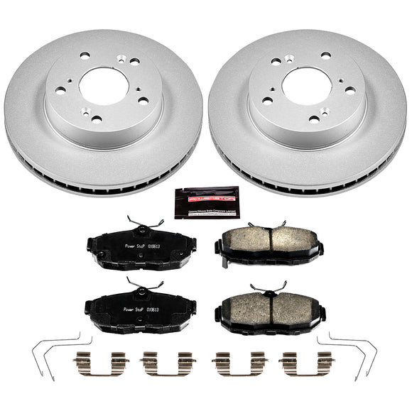 PowerStop Genuine Geomet Coated Rotor and Low-Dust Ceramic Brake Pad Kit