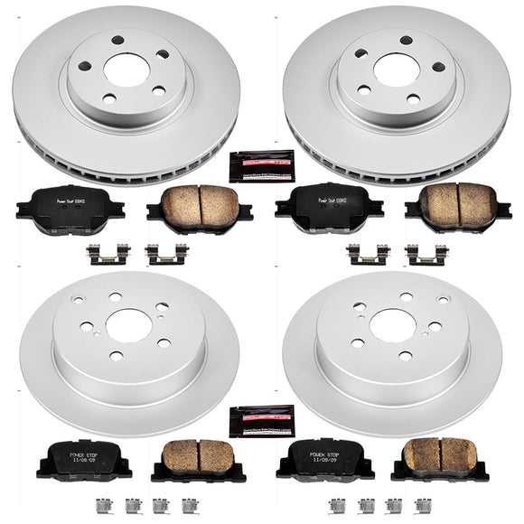 PowerStop Genuine Geomet Coated Rotor and Low-Dust Ceramic Brake Pad Kit
