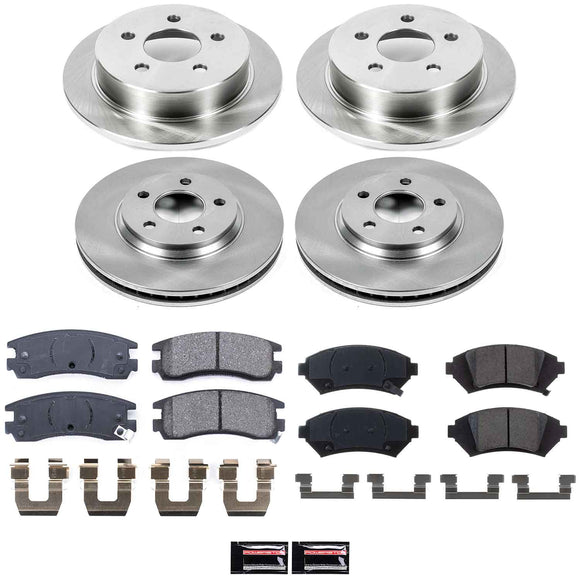 PowerStop OE Stock Replacement Low-Dust Ceramic Brake Pad and Rotor Kit
