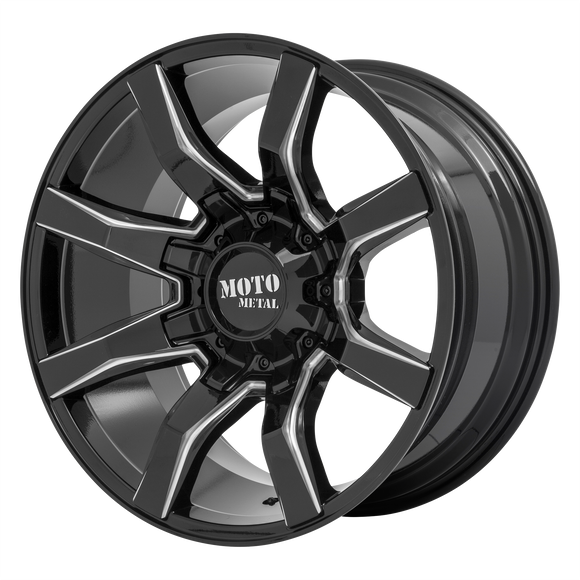 22X10 Moto Metal MO804 SPIDER Gloss Black Milled 8X165.1 ET-18 wheel/rim