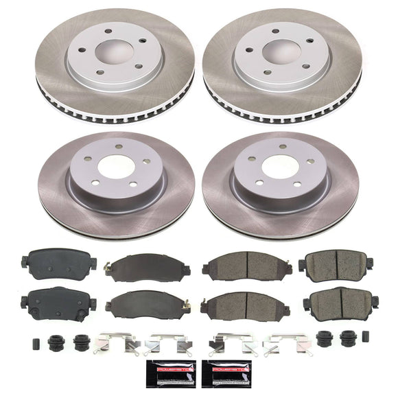 PowerStop Semi-Coated Rotor and Low-Dust Ceramic Brake Pad Kit