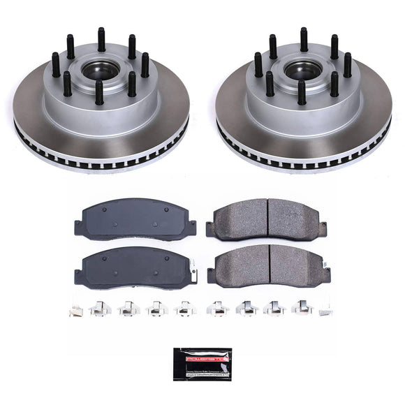 PowerStop Semi-Coated Rotor and Low-Dust Ceramic Brake Pad Kit